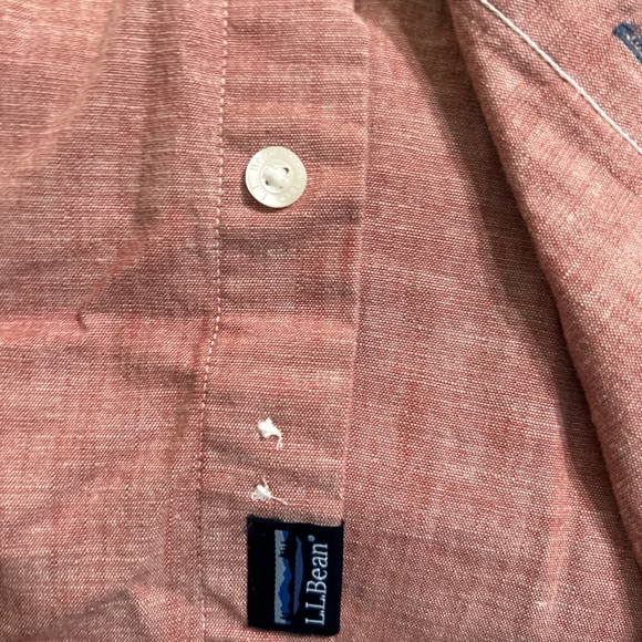 Men’s L.L. Bean comfort stretch chambray short sleeve size XL pale sienna NWT - Picture 5 of 6